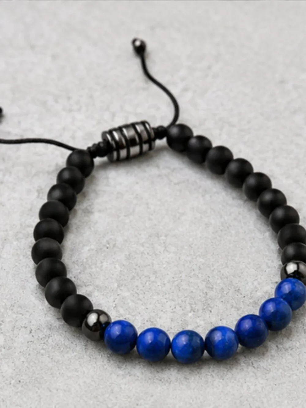 Avon Men's Stainless Steel Genuine Lapis Bracelet New In Original Box Fast Ship